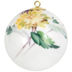 Meissen Baumschmuck Kugel, Waldflora Mit Insekten, Ranunkel, Weißer Rand, Ø 5 Cm 