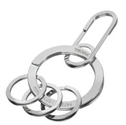 Troika Schlüsselanhänger mit Karabinerhaken inkl. 3 kleiner Ringe verchromt glänzend silberfarben 
