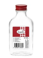 Einkochwelt Taschenflasche 100 ml mit rotem Deckel 
