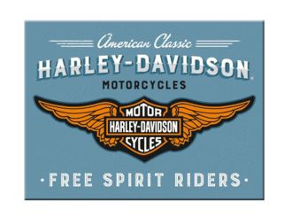 Nostalgic Art Magnet 8x6 cm Harley-Davidson Logo Blue 
