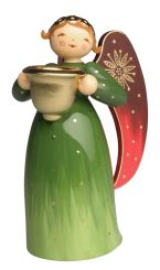 Wendt & Kühn Engel reich bemalt grün mit Lichtnapf 