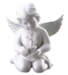 Rosenthal Selection Engel mit Blumentopf Gross Weiss Matt 