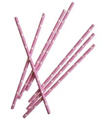 Westmark 50er-Set Papiertrinkhalme rosa mit weißen Sternen 