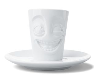 Fiftyeight Products Espresso Mug mit Henkel witzig weiß 