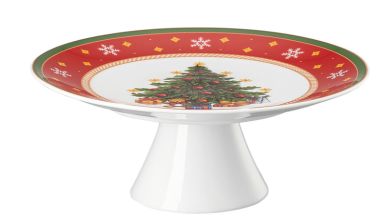 Hutschenreuther Tortenplatte auf Fuß Kl. Happy Wintertime 