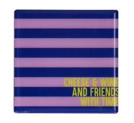 Gift Company Love Tiles Untersetzer Motiv: Cheese and Wine blau/lila 