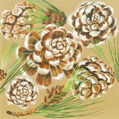 Paperproducts Servietten 33x33 cm Pommes des pin 