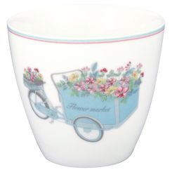 Greengate Latte Becher Portia flowers white 