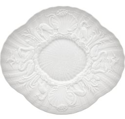 Meissen Gourmetteller Form Schwanendesign Biskuit weiß 