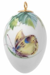 Meissen Osterei Waldflora mit Insekten Schmetterling 45 cm 