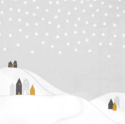 Räder Serviette 33x33cm Schneelandschaft 