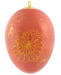 Meissen Osterei, groß, Golden Onion Style, rot, H 7 cm 