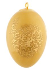 Meissen Osterei, Golden Onion Style, gelb, H 4,5 cm 