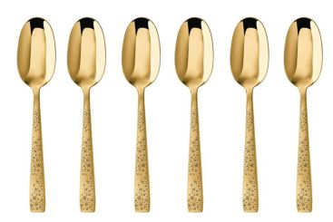 Sambonet Set 6 Mokkalöffel Cometa Edelstahl/Pvd Gold 