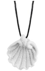 Meissen Schmuckanhänger Muschel Markenzeichen Meissen 1 Schwert Kobaltblau Weißer Rand Aquatinta 3x2,7 cm 