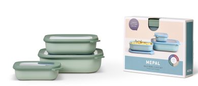 Mepal Set Cirqula rechteckig 3-tlg. (500+1000+2000 ml) Nordic Sage 
