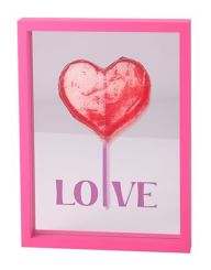Gift Company Love Frames Glasbild Motiv: Love hot pink 