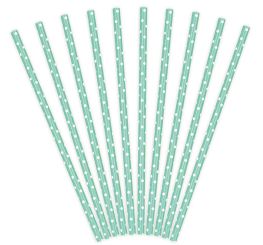 Westmark 50er-Set Papiertrinkhalme grün mit weißen Punkten 