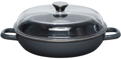 Riess Schmorpfanne mit Glasdeckel 28cm Dark Grey 