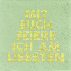 Räder Serviette 33x33cm Mit euch feiere ich am ... 