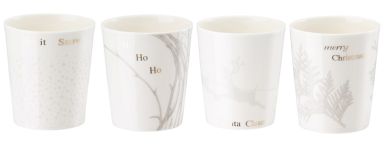 Hutschenreuther Merry Christmas 4er Set Tischlichter Charmig Grey 