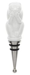 Meissen Flaschenverschluss, MEISSEN Bottle Tops , Affe Nichts Sagen, Weiß, H 12,5 Cm 