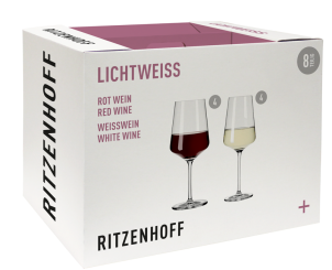 Ritzenhoff 8er-Set 4 x Rotwein 4 x Weißwein Lichtweiß Julie 