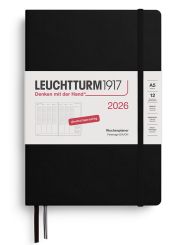 Leuchtturm1917 Wochenplaner Medium (A5) 2026, Schwarz, Deutsch 