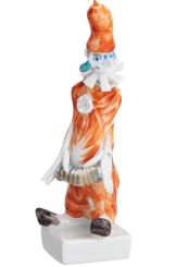 Meissen Clownskapelle Clown Mit Zieharmonika, Bunt Und Gold Staffiert, 7 Cm 