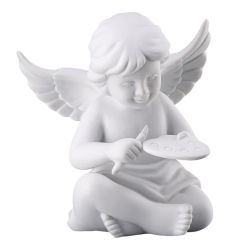Rosenthal Selection Engel mit Malerpalette Mittel Weiss Matt 