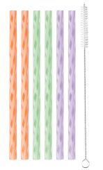 Lurch 6er-Set Trinkhalme 20cm Summer Fun Silikon 