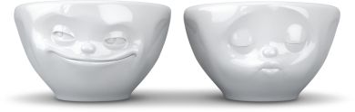 Fiftyeight Products Kleines Schälchen Set Nr.1 grinsend/küssend 100 ml weiß 