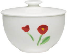 Dibbern Impression Zuckerdose rund 0,25 L Mohn Rot 