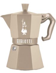 Bialetti Espressokocher Moka Express Exclusive Induktion 3 Tassen cremé 