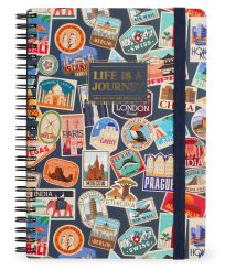 Legami Heft mit Spiralbindung Maxi liniert Travelstickers 
