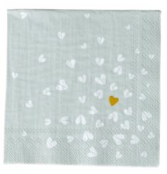 Räder Cocktailservietten 25x25cm Goldens Herz (20Stk.) 