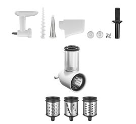 KitchenAid 3-tlg. Zubehörset Gemüseschneider+Fleischwolf+Pürieraufsatz (5KSMVSA+5KSMFGA+5KSMFV 