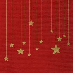 Paperproducts Servietten 33x33 cm Stars on Canvas red emb 