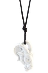 Meissen Anhänger Sternzeichen Steinbock, Weiß, Biskuit, 3,8 X 3 Cm 