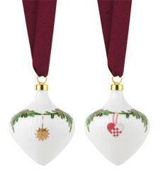 Royal Copenhagen Starfluted Christmas Ornamente Set 2 Stück Star Fluted Christmas 