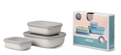 Mepal Set Cirqula rechteckig 3-tlg. (500+1000+2000 ml) Nordic White 