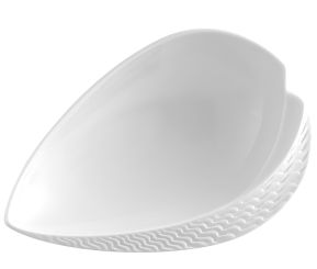 Meissen Blattschale Form Wellenspiel Relief Biskuit Weiß L 16,5 cm 
