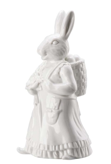 Hutschenreuther Hasenfrau mit Korb Hasenfiguren Weiss 