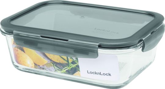 Lock & Lock Frischhaltebox Ofenglas rechteckig 1 L Deckel grau 200x152x74 mm 