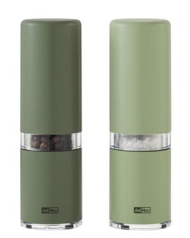 AdHoc Set Pfeffer- und Salzmühle 14,8 cm Style dark green&light green CeraCut® Ceramic Mahlwerk Edelstahl/ 