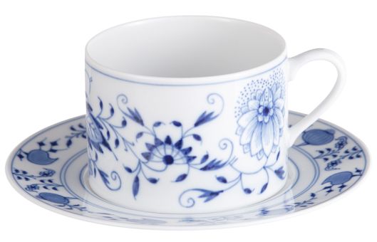 Meissen Cappuccinotasse mit Untertasse Zwiebelmuster Kobaltblau Weißer Rand V 0,25 L 