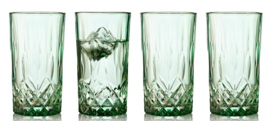 Lyngby Glas 4er-Set Highball 38 cl Sorrento Grün 