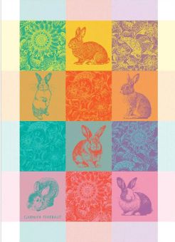 Garnier-Thiebaut Geschirrtuch Les Lapins Printemps 56x78 Cm 100% Gekämmte Baumwolle 