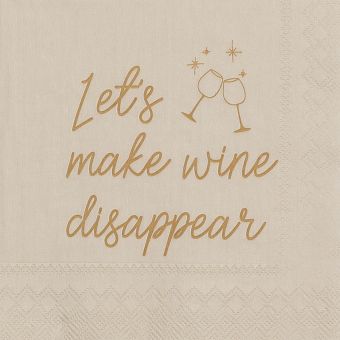 Räder Cocktailserviette 25x25cm Let´s make wine disappear 