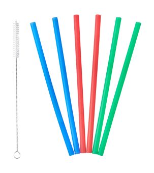 Lurch 6er-Set Trinkhalme 20cm Silikon 